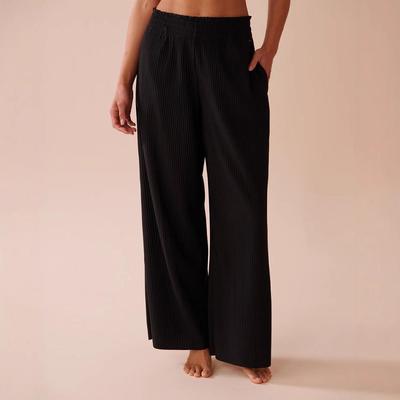 Women's 2025 Spring Fashion: Mid-Waist Elastic Wide-Leg Casual Pants for Europe and America