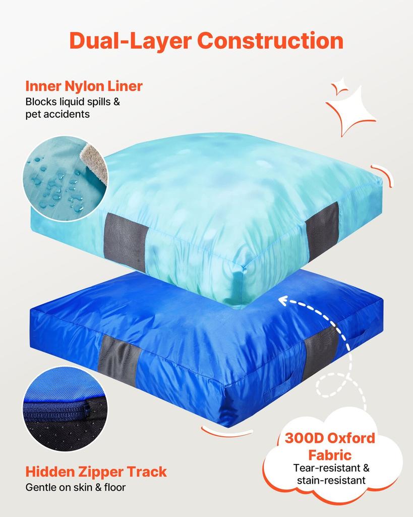 Crash Pad, 1500 X 1500 Mm Crash Pad for Kids Sensory with Foam Blocks & Washable Cover, Large Soft Foam Landing Zone Giant Pillow Mat, Sensory Room