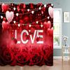 Valentine's Day Decoration Shower Curtain Holiday Gift Party Background Decoration Fabric Washable Shower Curtain Bathroom Decor