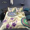 Ethnic Bohemian Mandala Duvet Cover King Queen European Flowers Vintage Bedding Set Geometric Retro Style Polyester Quilt Cover