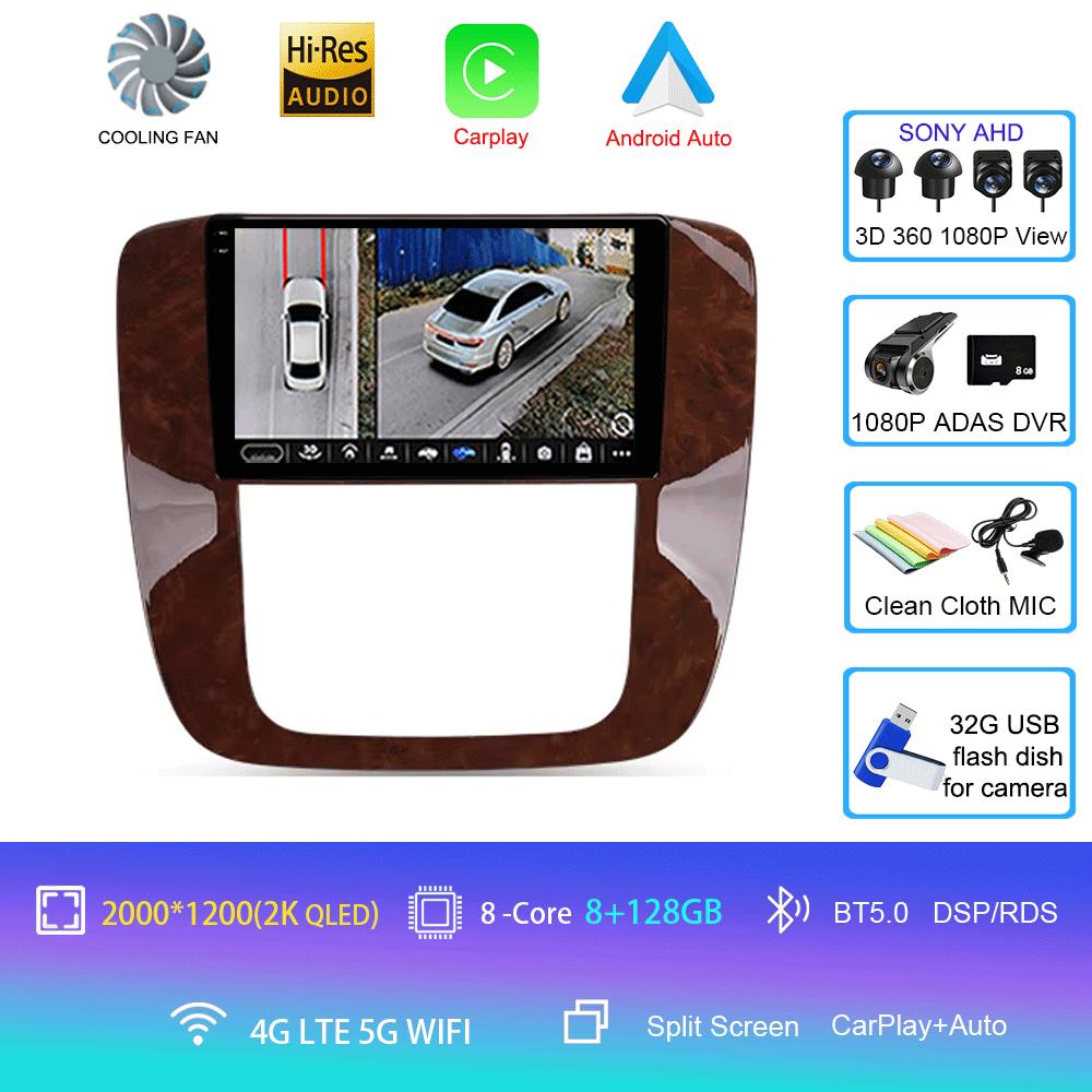 Car Radio Android 14 Carplay Auto Multimedia Player For GMC Yukon Chevrolet Tahoe Suburban 2008 - 2012 E53 X5 M5 2din Autoradio