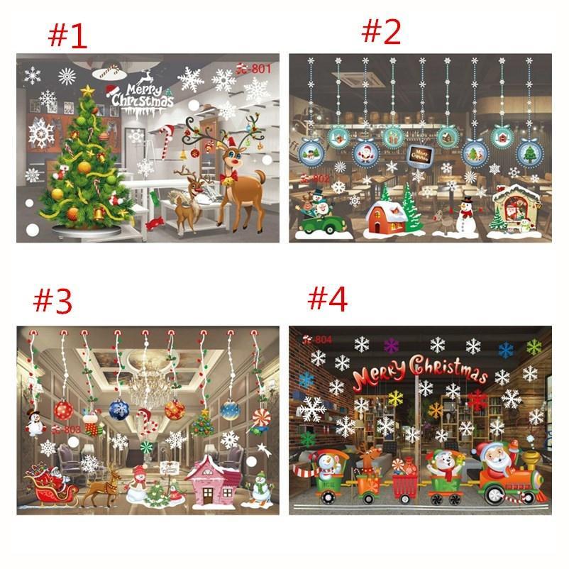 

Модные съемные наклейки на стену в рождественском стиле для оконного стекла и украшения стен 12 разноцветный