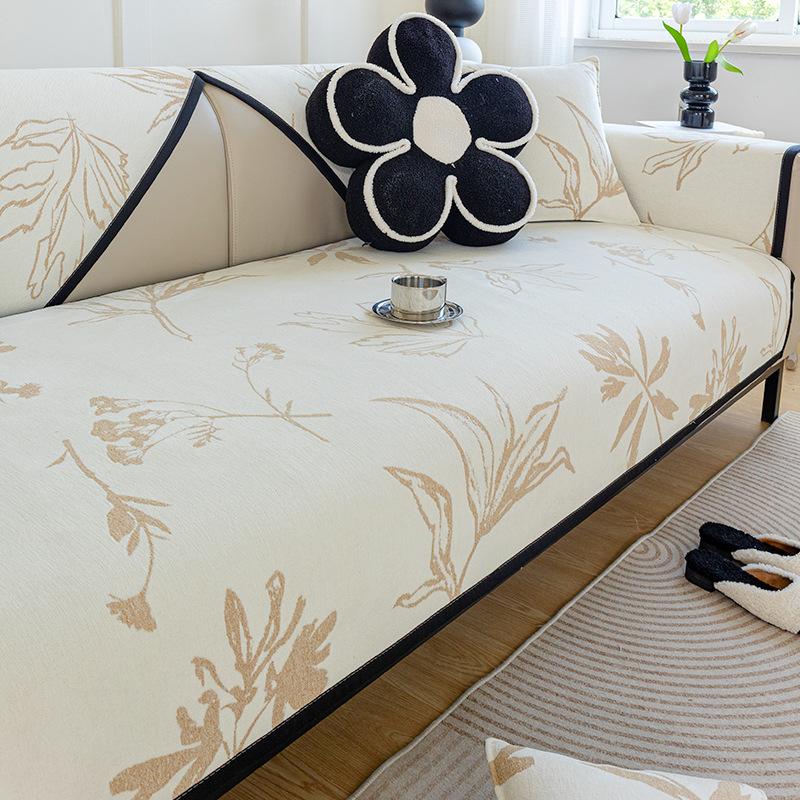 Fehér jacquard zsenília kanapészőnyeg puha Four Seasons univerzális csúszásmentes kanapéhuzat Otthoni nappali dekoráció kínai párna