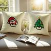 Mushroom Christmas Outfit Pillow Case Sofa and Living Room Decorative Cushion Covers Dust-proof and Mite-proof Invisible Zipper