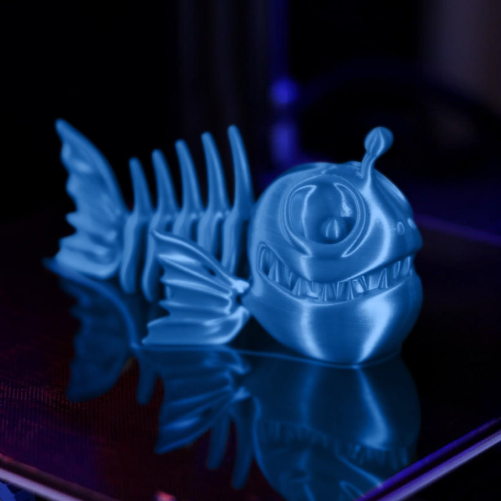 

3D-печатная однотонная модель скелета рыбы, игрушка-украшение, ужасающая подвижная модель рыбы One Size синий