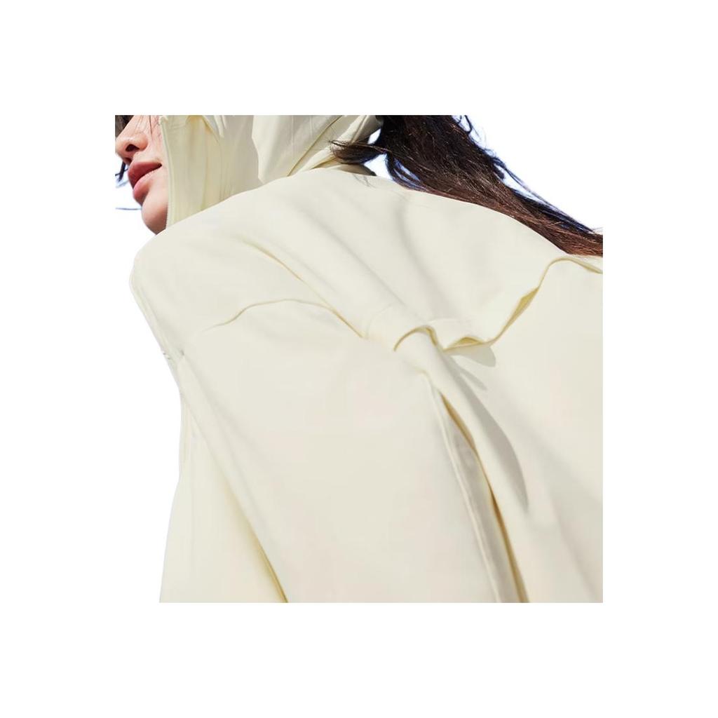 Adidas Knit UPF Jacket Cool Sensation Sun Protection UPF50+ Quick Dry Sports Casual Hooded Jacket Women Jacket Ivory JP1770