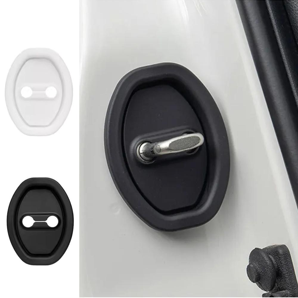 4 Pcs Car Door Lock Protective Cover Universal Silicone Door Shock Absorber Mute Damping Cushion Thickened Anti-collision Pad