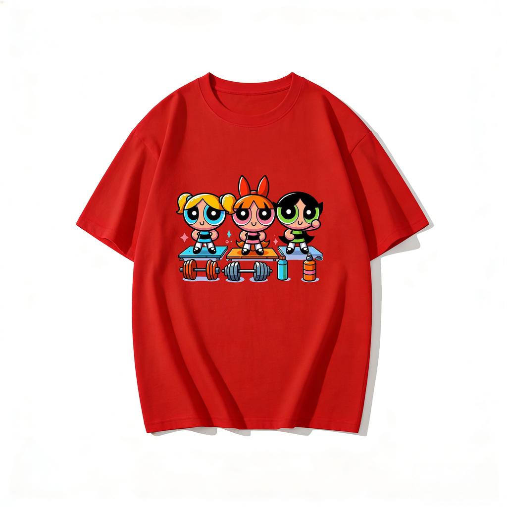 2026 Super Kraftvolle Mädchenbluse Training Streetwear T-Shirts Damen-T-Shirt Klassisches Fitnessstudio Fitness Familien-Passende Outfits Sommer Oberteile