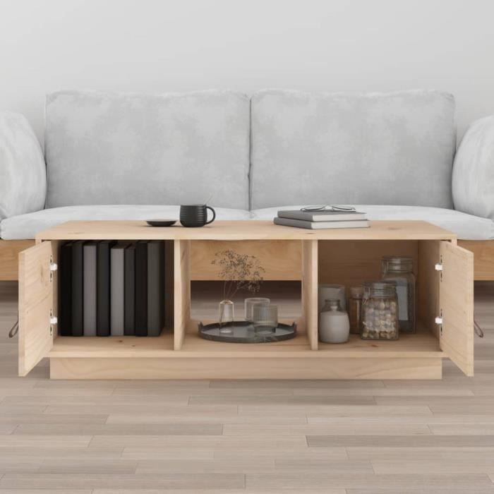 818265 vidaXL Coffee Table 100x50x35 Cm Solid Pine Wood