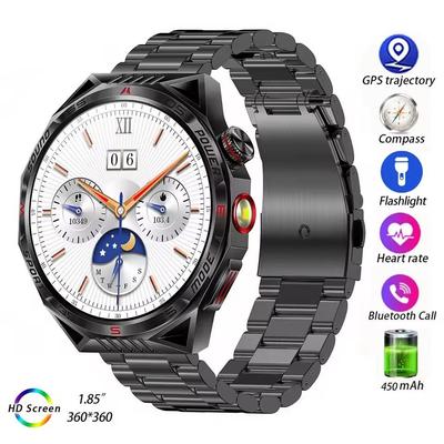 New Men's Outdoor Sports Smart Watch with LED Lights Laser Compass Watch GPS Waterproof Smartwatch 2024 New For Huawei Xiaomi