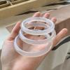 White Moonlight Agate Chalcedony Bracelet for Young Women - High Transparency Lychee Jelly Jade Design