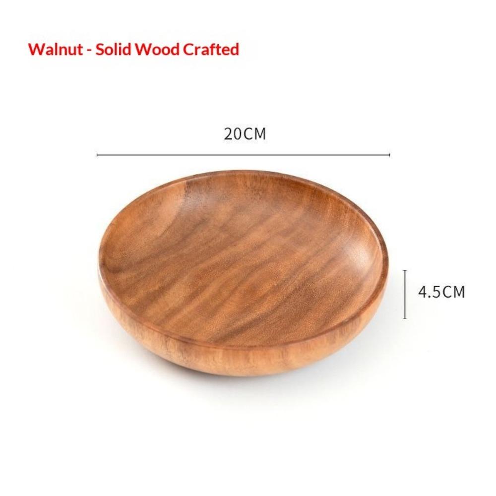 South American Walnut Melon Seeds Plate Japanese Solid Wood Snacks Fruit Dessert Tray Creative Acacia Wood Dessert Plate