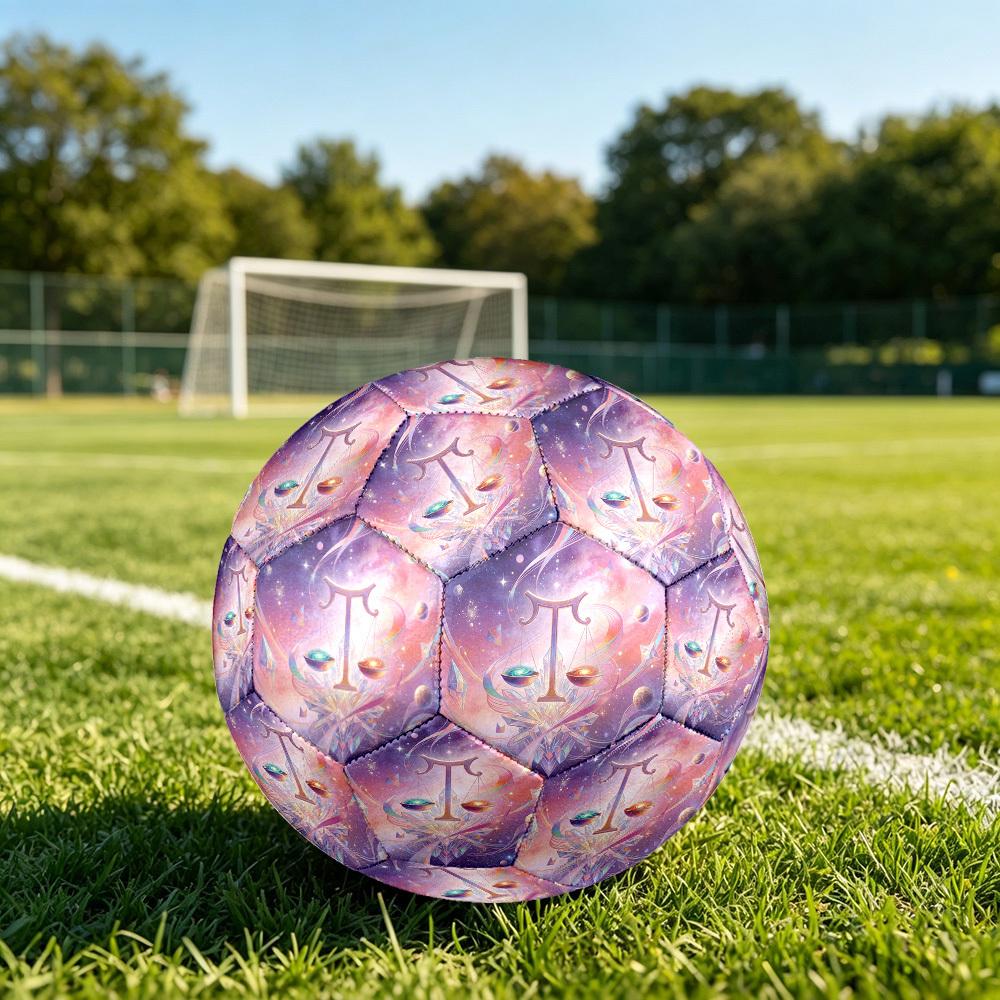 1pc Cosmic Balance Theme Soccer Ball Football, Size 5, Lightweight PVC, Durable Outdoor Training Soccer Ball, Gift m61489