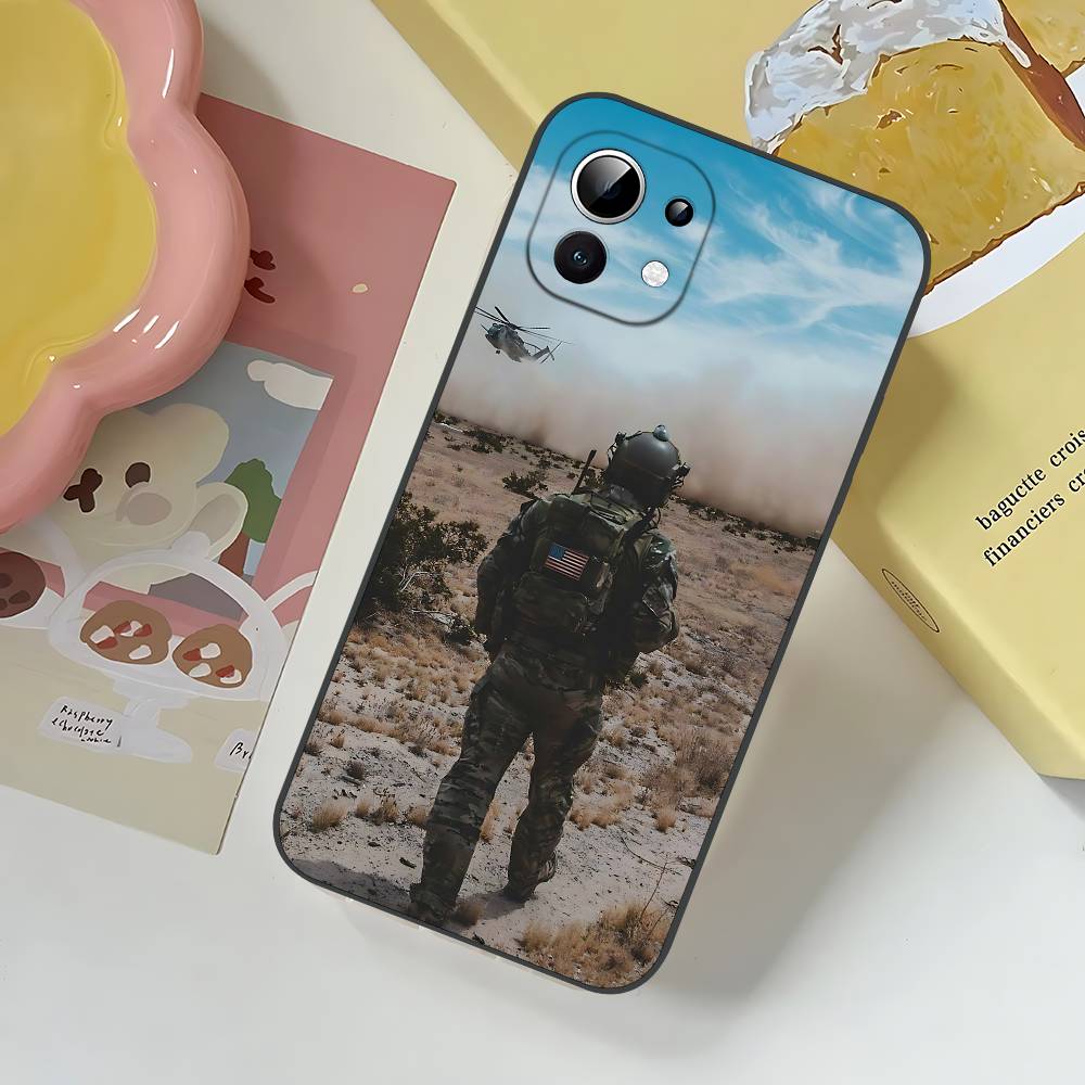 Army Special Forces Slim Black Shockproof Phone Case: Snug Fit For Xiaomi 12,11,12S Ultra & Redmi Note 11,10T,9,9A,8Pro,8T,5G