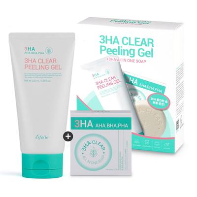 (3HA) Gel exfoliante Cica (Gel exfoliante + barra limpiadora todo en uno) Juego de 2 piezas que contiene extracto de centella asiática, 1 pieza
