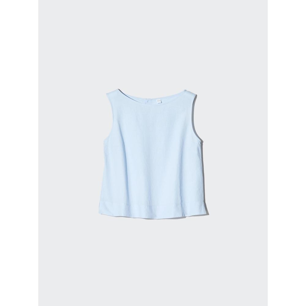 Uniqlo Japan Linen Blend Blouse Sleeveless