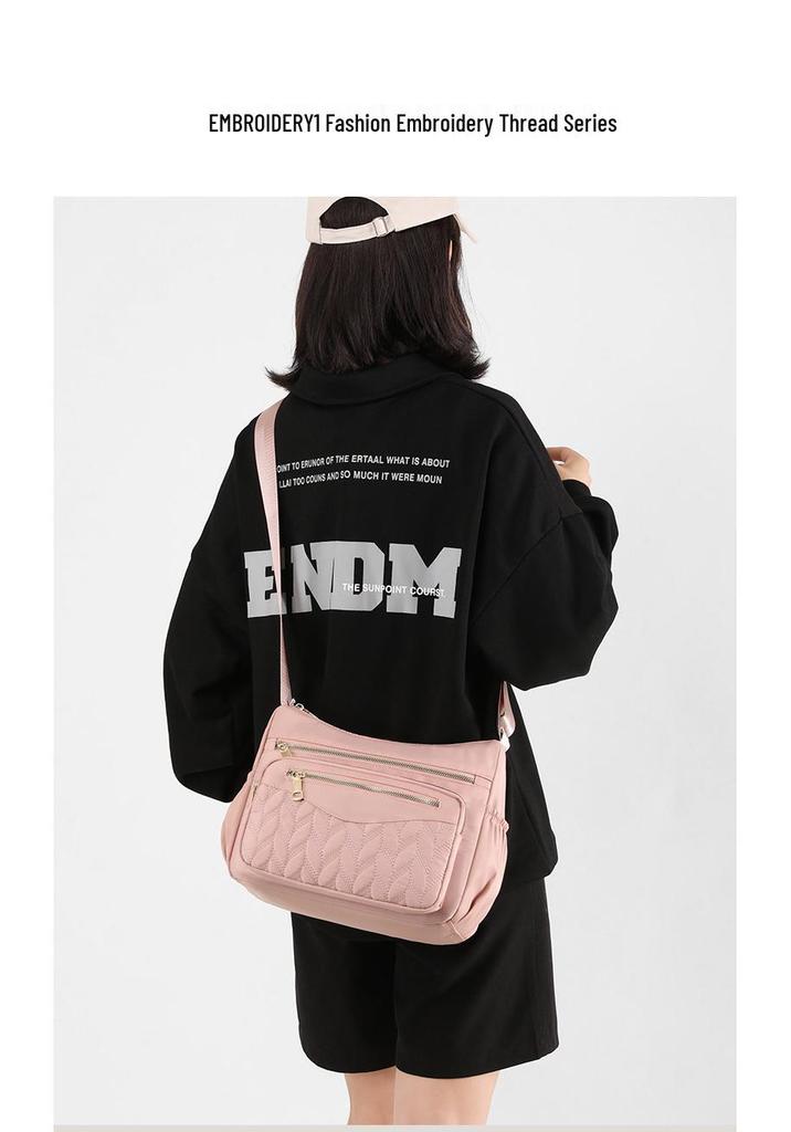 Sac bandoulière en nylon multi-poches - Sac à bandoulière tendance pour femme