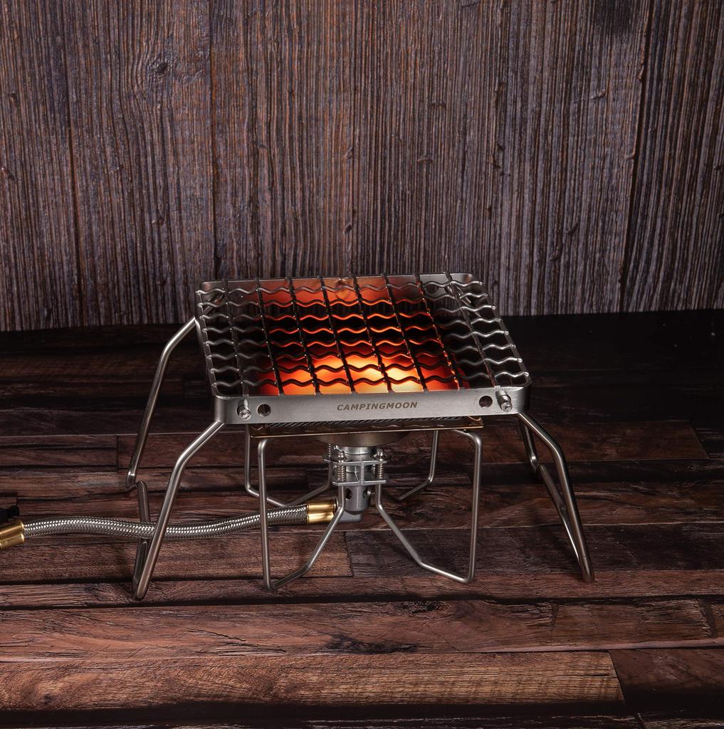 CAMPING MOON Extra Thick Wire Grill Stand Mini, 2-Level Height Adjustable, Stove Stand with Storage Bag, 160mm, MS-1011