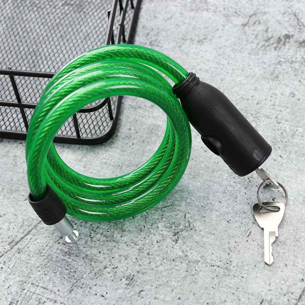 Steel Chain Cycling Bike Accessories Scooter Safety Steel Spiral Cable Bicycle Lock With 2 Keys