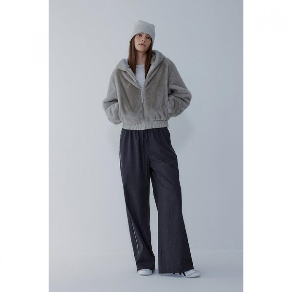 

[vov] Bob Synthetic Mink Hooded Jumper 7155475001 blacks/S