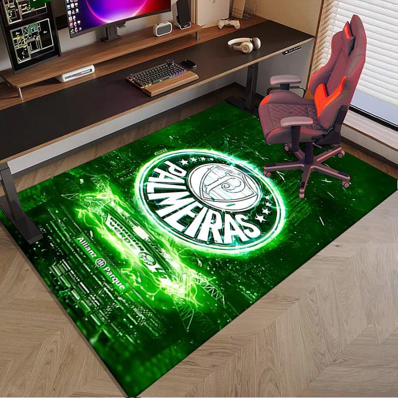 Green And White Passion Printed Area Rug for Office, Chair Rug, Decorative Carpet Floor Mat, Large Size Fan gifts Christmas gifts