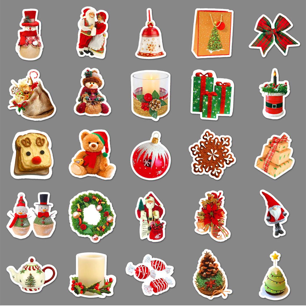 50 Christmas Ins Style Personalized Festival Guka Hand Account Creative Decoration Mobile Phone Case Suitcase Stickers