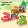 Kids' Dinosaur Cartoon Toy Car - Durable, Drop-Resistant, Press-Type Sliding Vehicle