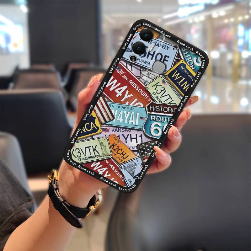 Anti-knock TPU Phone Case For Infinix Hot12 Play/NFC/X6816C Full Wrap Shockproof Cute Cover Waterproof Protective