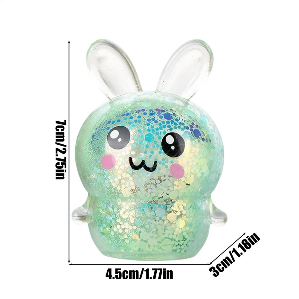 Cute Cartoon Rabbit Fidget Toys Soft Glitter Bunny Squeeze Stress Relief Toy Party Gift for Kids Adults Office Desktop decor
