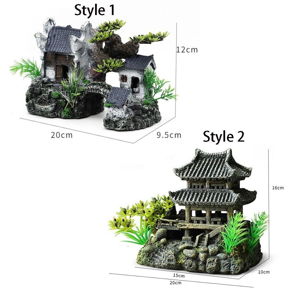 Resin Decoration Landscaping Creative Small House Model Fish Tank Ornaments  Desktop