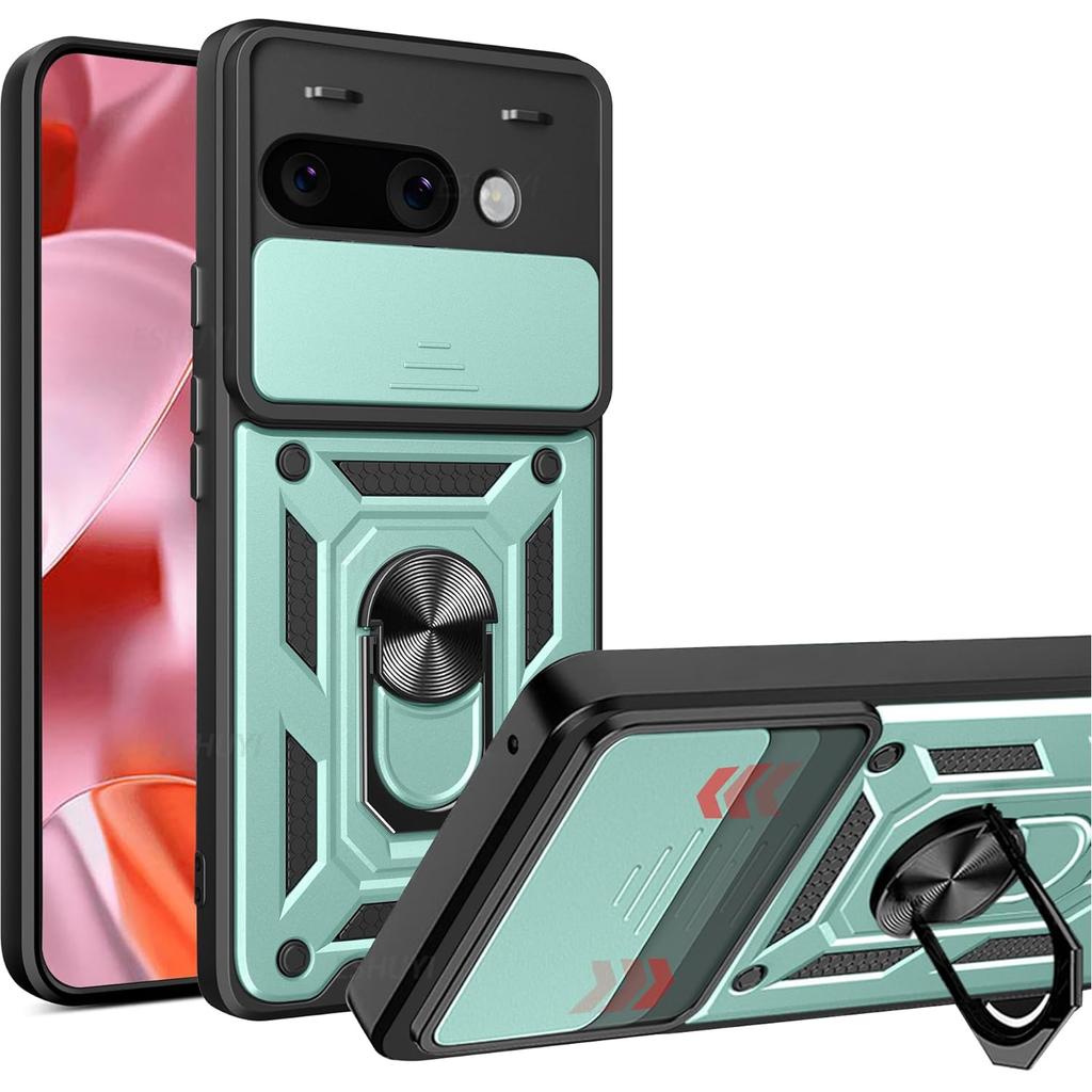 Military Armor Case For Google Pixel 9A Cover For Pixel 9 Pro XL Cover With Ring Stand Holder Coque Fundas