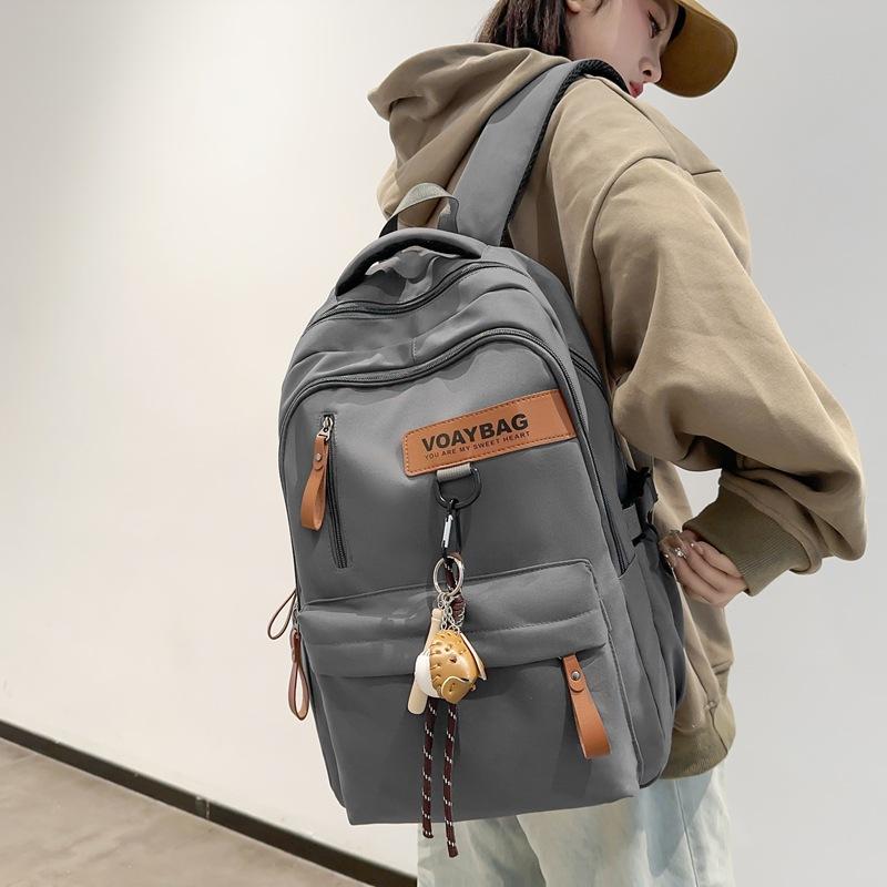 New schoolbag women's simple large-capacity casual backpack male high school college student computer backpack