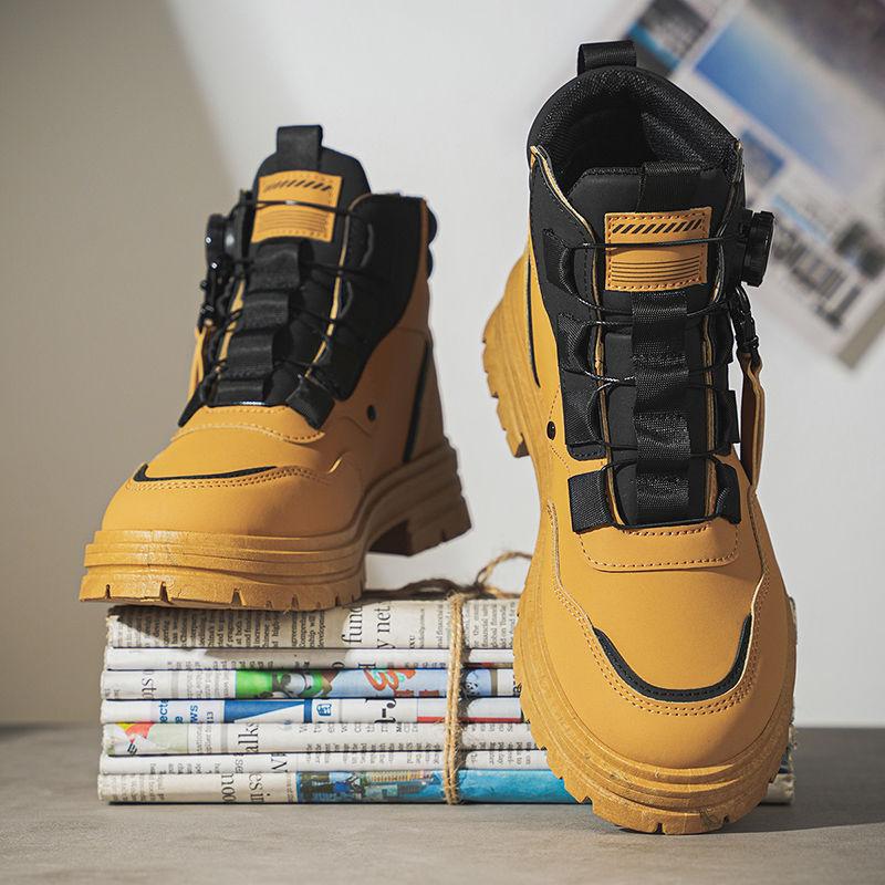 Men s Stylish Lightweight Safety Shoes Winter Fleece Lined Thickened Warm Abrasion Resistant Stain Resistant American Design 39