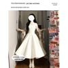 High-End White Sleeveless Slimming Camisole Dress for Girls with Inner Layer - Perfect for Spring Birthdays