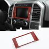 For Ford F150 2015-20 Central Control Navigation GPS Panel Trim Frame Red Carbon