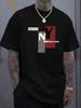 Summer Simple New York City Letter Pattern Mens Tshirt for Outdoor Sports Loose Shortsleeved American Street Fashion Trend