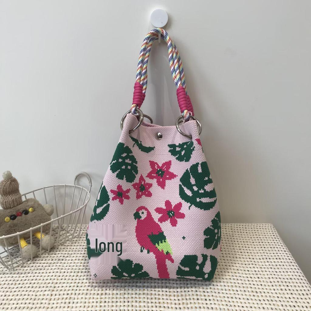Korean Ins Knot Handbag: Stylish Spring/Autumn Bucket Bag with Large Capacity