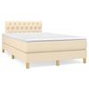 Vidaxl Continental Bed With Mattress, Cream, 120X190 Cm, Fabric