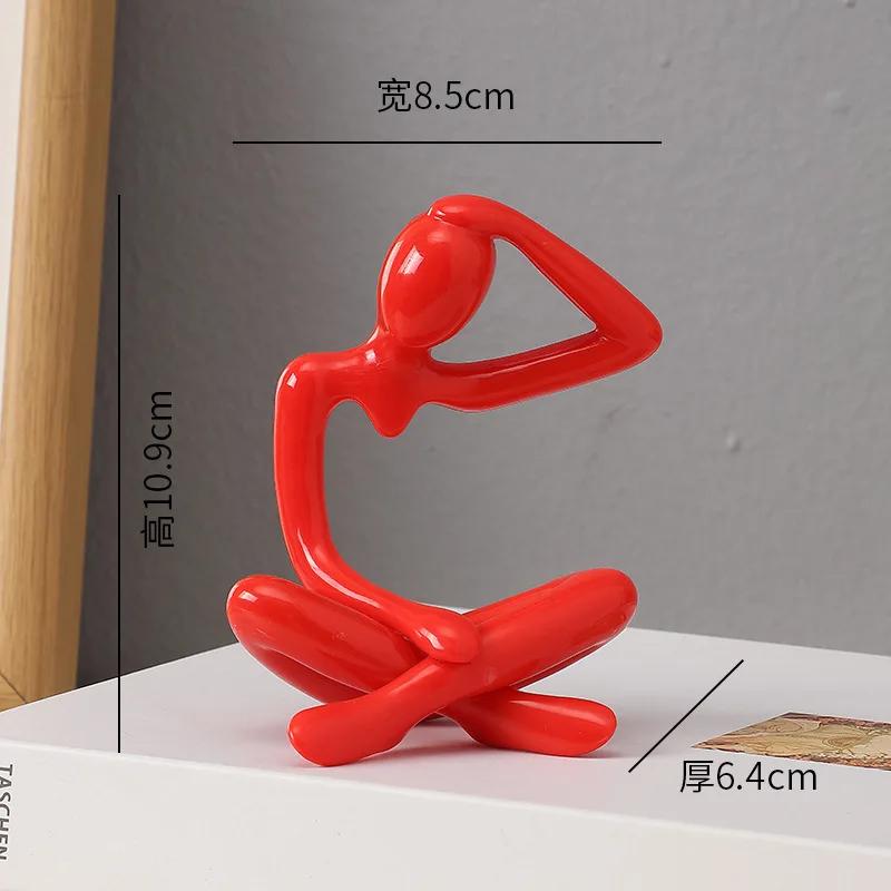 Nordic Light Luxury Style Abstract Figure Home Decoration Ornaments Sitting Posture Statue Crafts Desktop Decor Artworks