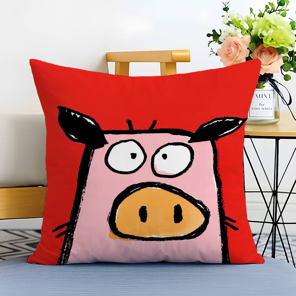 Funny Abstract Funny Animals Pillow Case Printed Brushed Fleece Pillow Baby Skin-Touch Eco-Friendly Dye-Sublimat