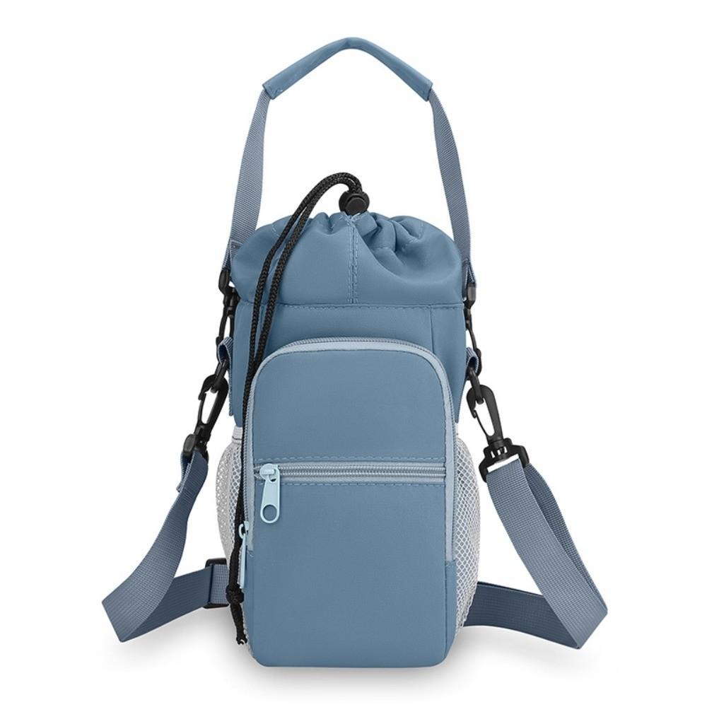Nylon Water Bottle Holder Bag with Strap Large Capacity Insulating Cup Sleeve Portable Water-resistant Crossbody Bag