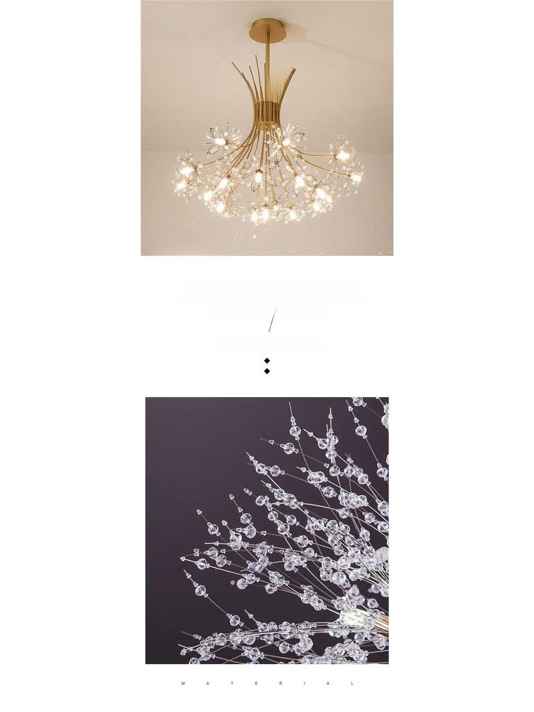 Dandelion Crystal Chandelier: Luxurious Nordic Style Living Room Light