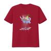 Psychedelic Glitch Art Lily Flower Print Casual T Shirt Vintage Washed Comfortable Streetwear Versatile Fashion Stylish