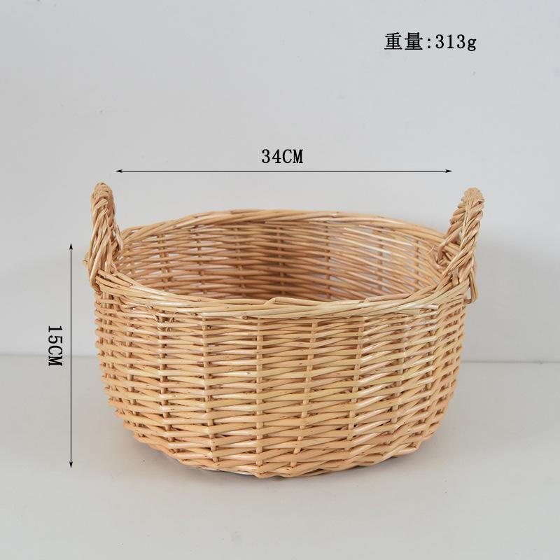Rattan storage basket Willow weaving portable flower basket Woven vegetable picking fruit basket Bread steamed bread storage basket