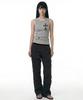 Damiswi Wrinkle Shirred Flare Nylon Pants_Black
