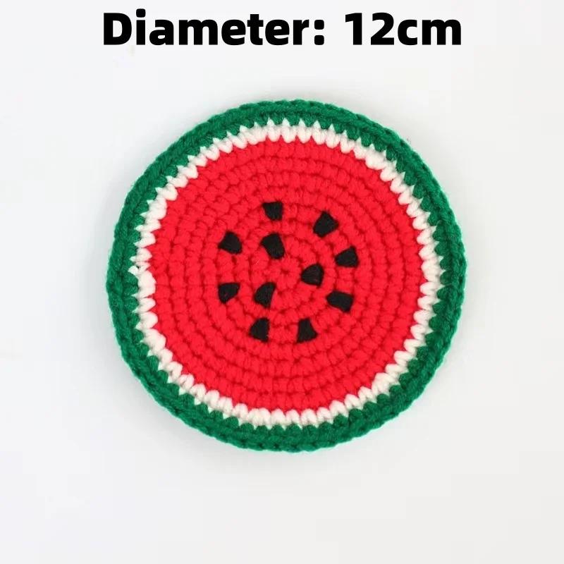 

Hand Knitted Coasters Fruit Shape Insulated Thermal Coaster Anti Slip Drinkware Kitchen Items Accessories Mug Mat Cup Mats