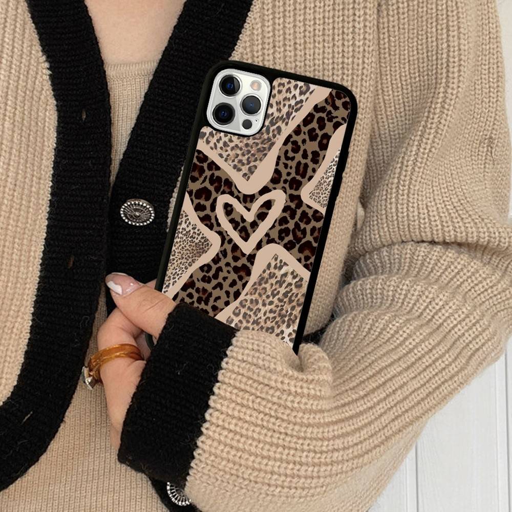 Leopard Cheetah Print Shockproof Cover For IPhone 17 16 15 14 Plus 13 12 11 Pro Max Soft Hard Phone Case