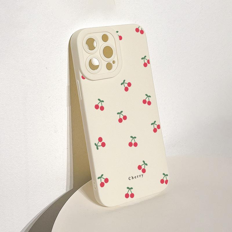 Cartoon Cherry Design Mobile Phone Case Suitable for iPhone 17 16 15 14 13 12 11 Pro/ Max /Plus Anti-fall and Shockproof