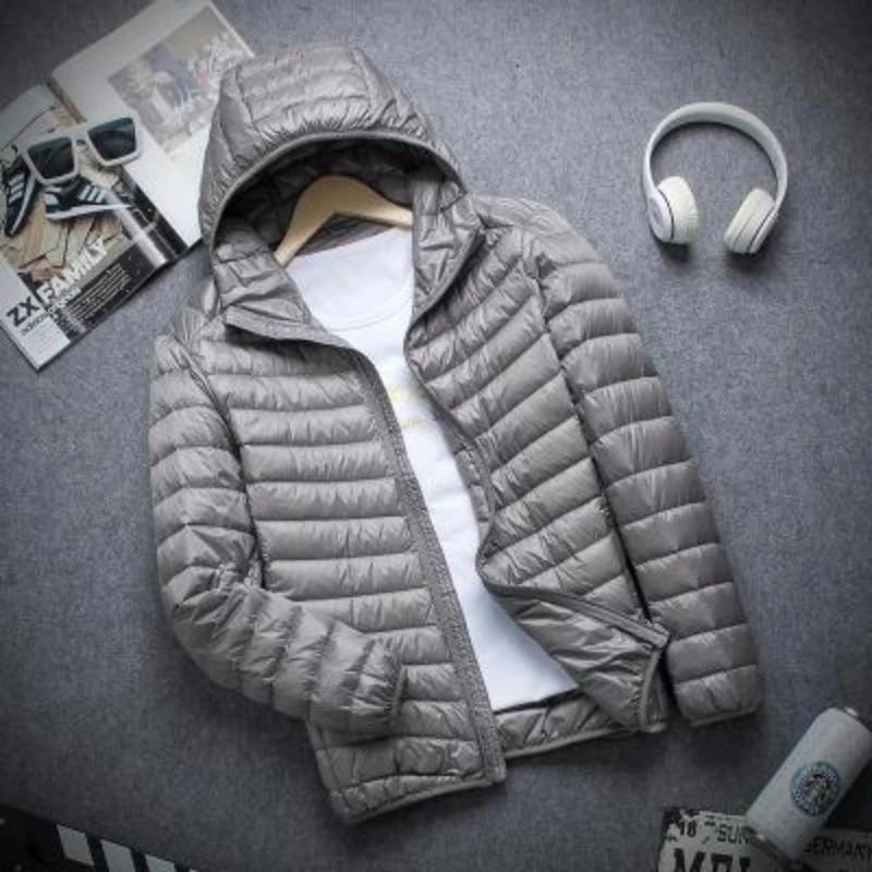 Autumn Winter Light Down Jacket Men's Fashion Hooded Short Large Ultra-thin Lightweight Youth Slim Coat Down Jackets