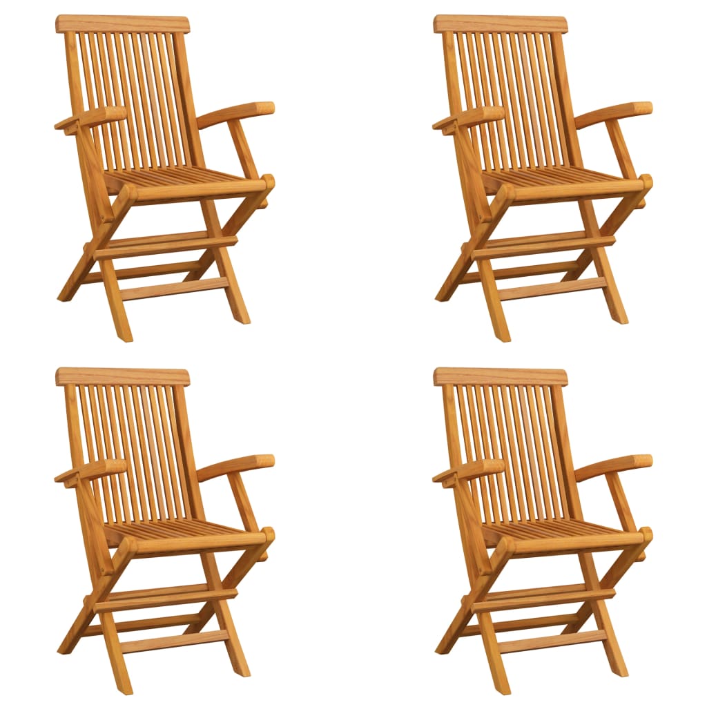vidaXL Klappstühle, 4 Stück, Massivholz Teakholz
